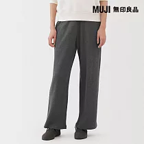 【MUJI 無印良品】女鬆餅紋長褲 M 墨灰