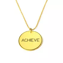 【Anna Lou OF LONDON】倫敦品牌 Inspirational Disc 優雅字墜金項鍊~ACHIEVE