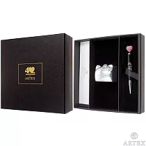ARTEX x KITTY40周年紀念禮盒組 隨身迷你水鑽筆 粉紅漸層愛心