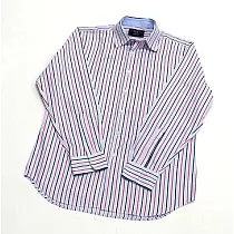 『摩達客』英國進口【Charles Tyrwhitt】高級紅綠條紋長袖休閒襯衫A─S