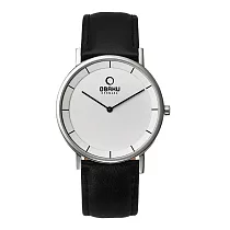 OBAKU 纖薄哲學二針時尚腕錶(銀白)