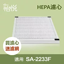 【怡悅HEPA濾網】(二入) 適用尚朋堂SA─2233F空氣清淨機