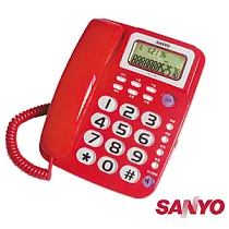 SANLUX 台灣三洋 來電超大鈴聲 免持撥號 有線電話 TEL─991 紅色 紅色