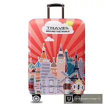 【US.STYLE】環遊世界26吋旅行箱防塵防摔保護套