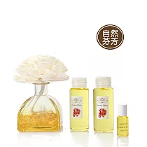 【Sesedior】冰晶玻璃擴香花組─琥珀牡丹 /含開運水晶