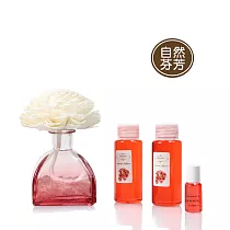 【Sesedior】冰晶玻璃擴香花組─玫瑰牡丹 /含開運水晶