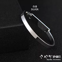 【Sayaka紗彌佳】Believe 金屬寬版手環 ─白金