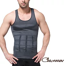 【Charmen】坦克加壓版背心 男性塑身衣(灰色 XL)