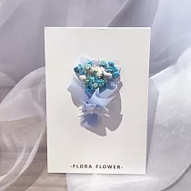 博客來 U Flora Flower 手作乾燥花卡片 七色可選 藍灰色