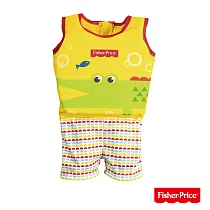 【Party World】Fisher─Price。費雪幼兒浮力連身背心/浮力泳衣(男寶)93524M─L黃