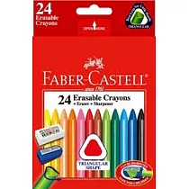德國【Faber─Castell】無毒文具_三角擦擦蠟筆─24色 #122624