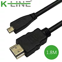 K─Line Micro HDMI to HDMI 4K影音傳輸線( 1.8M/2入組)