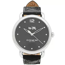 COACH 經典馬車優雅皮革手錶─黑(現貨+預購)黑