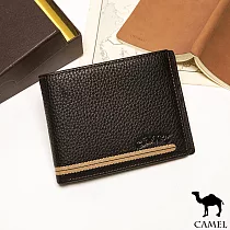 CAMEL ─ 爵品絲印款牛皮12卡2照短夾─共2色咖