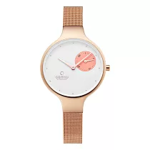 OBAKU 摩登女性奢華腕錶─玫瑰金─V201LDVWMV─O