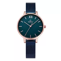 OBAKU 現代兼具經典羅馬數字女性腕錶─藍─V209LXVLML
