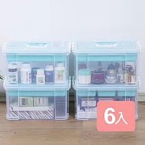 《真心良品》布蕾蒂手提雙層整理箱(15L)6入組