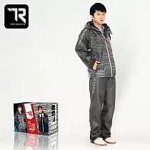 【TDN】飛酷Aircoat超輕速乾機能套裝_防水風雨衣外套鐵灰XL號