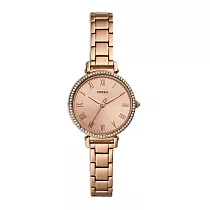 FOSSIL 閃耀羅馬晶緻珠圈腕錶─玫瑰金─ES4447