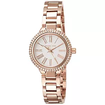 MICHAEL KORS 典雅晶鑽羅馬腕錶手鍊套組(現貨+預購)玫瑰金