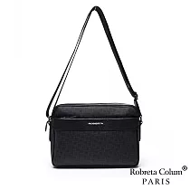 Roberta Colum ─ 尊爵名品格調頭層牛皮斜背側背包黑