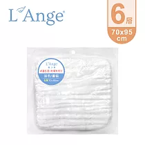 L’Ange 棉之境 6層純棉紗布浴巾/蓋毯 70x95cm─白色