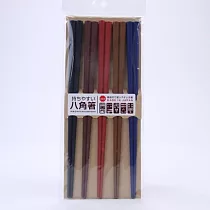 【Ambi─Hi安比好】日本彩色八角防滑筷子─5雙組 餐館業務用