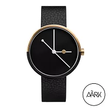 AÃRK 澳洲 璀璨雙色玫瑰金真皮革腕錶 ─ 38mm 質感黑