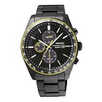 SEIKO 飆速騎士多功能三眼腕錶─槍灰X黃─SSC723P1
