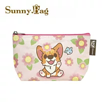 Sunny Bag ─ 柯基犬椪椪多功能棉布文具袋/化妝包─日日春椪椪款