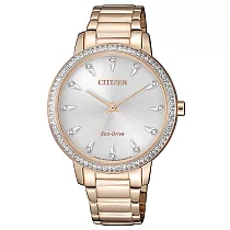 CITIZEN LADY’S光動能閃耀晶緻腕錶─玫瑰金