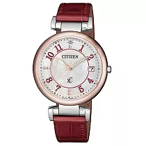 CITIZEN xC光動能閃耀時刻腕錶─酒紅