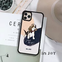 INJOYmall for iPhone 7+ / 8+ 開朗米格魯 耐撞擊磨砂邊框手機殼 C / 黑邊