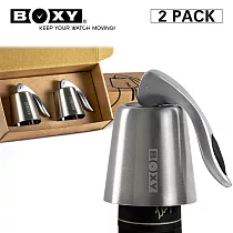 【BOXY】304不鏽鋼紅酒密封瓶塞 兩入組 Wine Stoppers 2 PACK霧面不銹鋼款