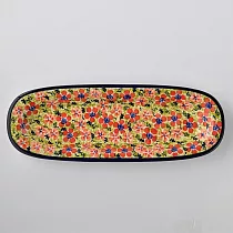 波蘭陶 繁花艷野系列 長方形餐盤 13X37cm 波蘭手工製