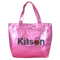Kitson 金屬色尼龍手提袋─金屬粉紅