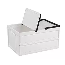 樹德livinbox ─ 手提摺疊籃(有蓋) FB─4531HL 典雅白邊