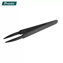 台灣Proskit寶工PC碳纖維導電防靜電鑷子115mm抗靜電夾子TZ─100C圓尖(防磁/耐酸鹼;阻抗&lt10⁵Ω)適無塵室夾持電子元件