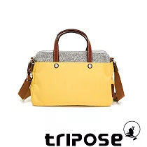 tripose 漫遊系列岩紋雙拉鍊手提斜背包 活力黃