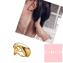 CINCO 葡萄牙精品 Lauren Earring 簡約金色耳骨夾 925純銀鑲24K金耳環 單隻販售 無耳洞女孩必備