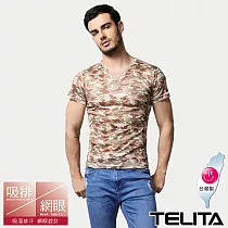 【TELITA】吸汗快乾涼爽迷彩風短袖衣/T恤 M 沙漠綠