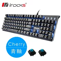 irocks K75M PBT 黑上蓋 白色背光 機械式鍵盤─Cherry青軸