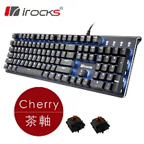 irocks K75M PBT 黑上蓋 白色背光 機械式鍵盤─Cherry茶軸