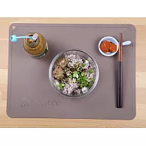【Sprourtee小豆芽】 北歐風系列 風格 環保矽膠餐墊─3入優雅棕色