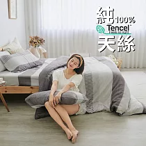 《BUHO》100%TENCEL純天絲™床包枕套組─雙人加大 《拾雅語注》