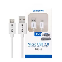 SAMSUNG 原廠 1.5M加長 Micro USB 充電線 ─ 白色 (盒裝) 白色