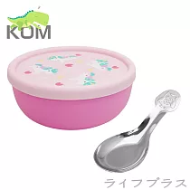 食品級矽膠隔熱碗─粉色獨角獸─2入組