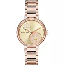 MICHAEL KORS 花瓣不銹鋼腕錶─玫瑰金
