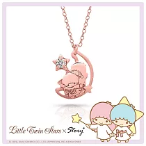 STORY故事銀飾─雙子星許願系列─KikiLala星月誕生石純銀項鍊(玫瑰金)4月