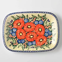 波蘭陶 奼紫嫣紅系列 長方盤 29cm 波蘭手工製